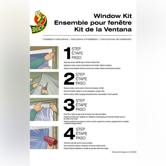 NEW 2pk Duck Window Kit Home Smart Earth Friendly Crystal Clear Insulating Film - Picture 7 of 7